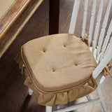 Burlap Natural Ruffled 16.5x18 Inch Chair Pad