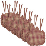 Burgundy Check Ruffled 16.5x18 Inch Chair Pad