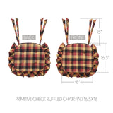 Heritage Farms Primitive Check 16.5x18 Inch Ruffled Chair Pad