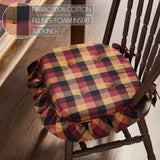 Heritage Farms Primitive Check 16.5x18 Inch Ruffled Chair Pad