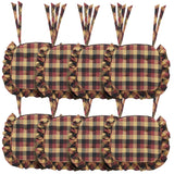 Heritage Farms Primitive Check 16.5x18 Inch Ruffled Chair Pad