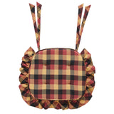 Heritage Farms Primitive Check 16.5x18 Inch Ruffled Chair Pad