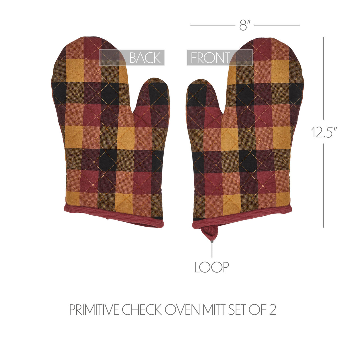 VHC Brands Heritage Farms 7PC Set 2 Oven Mitts 2 Pot Holders and 3 Tea Towels