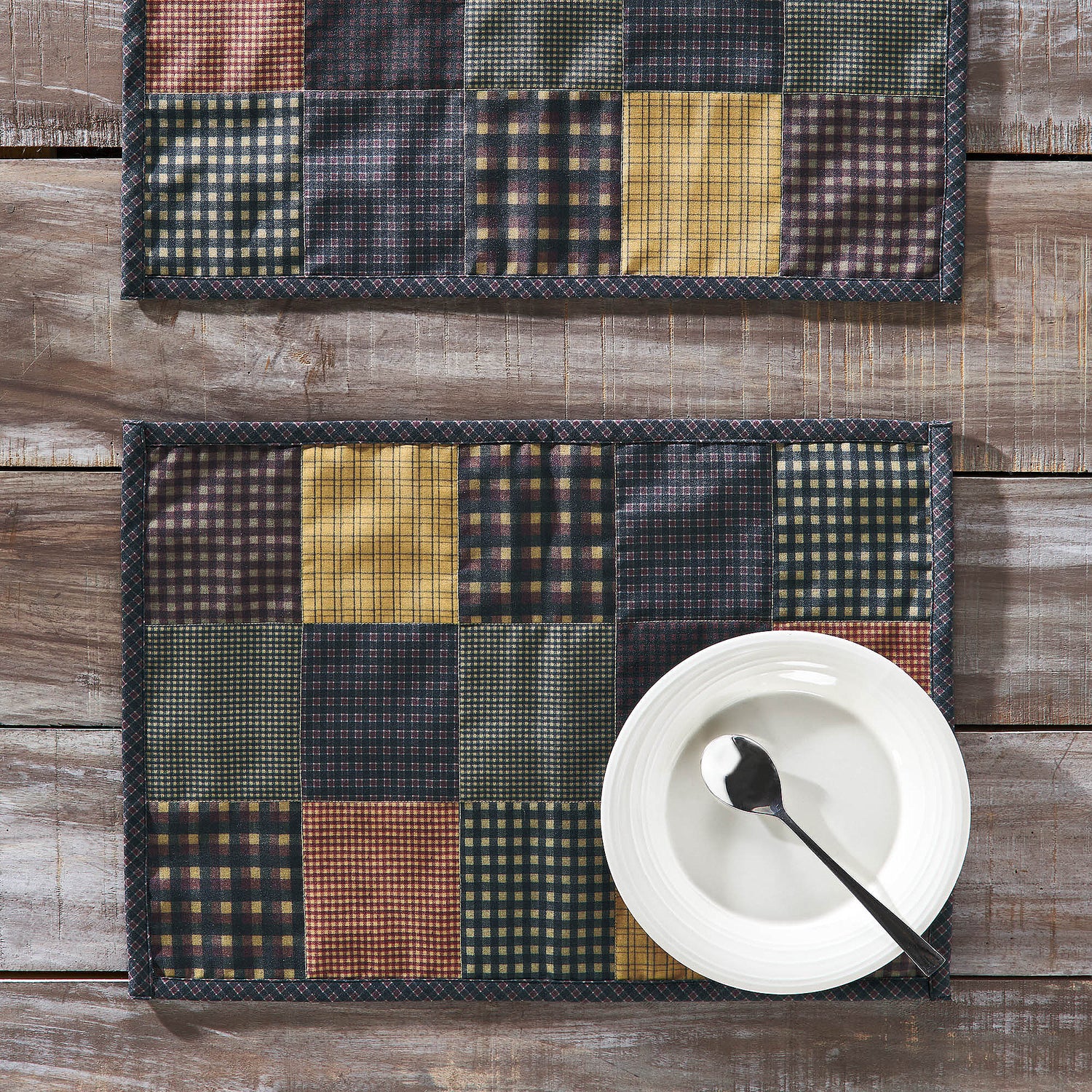 Heritage Farms Quilted Placemat Set of 2 13x19, 4 Pack