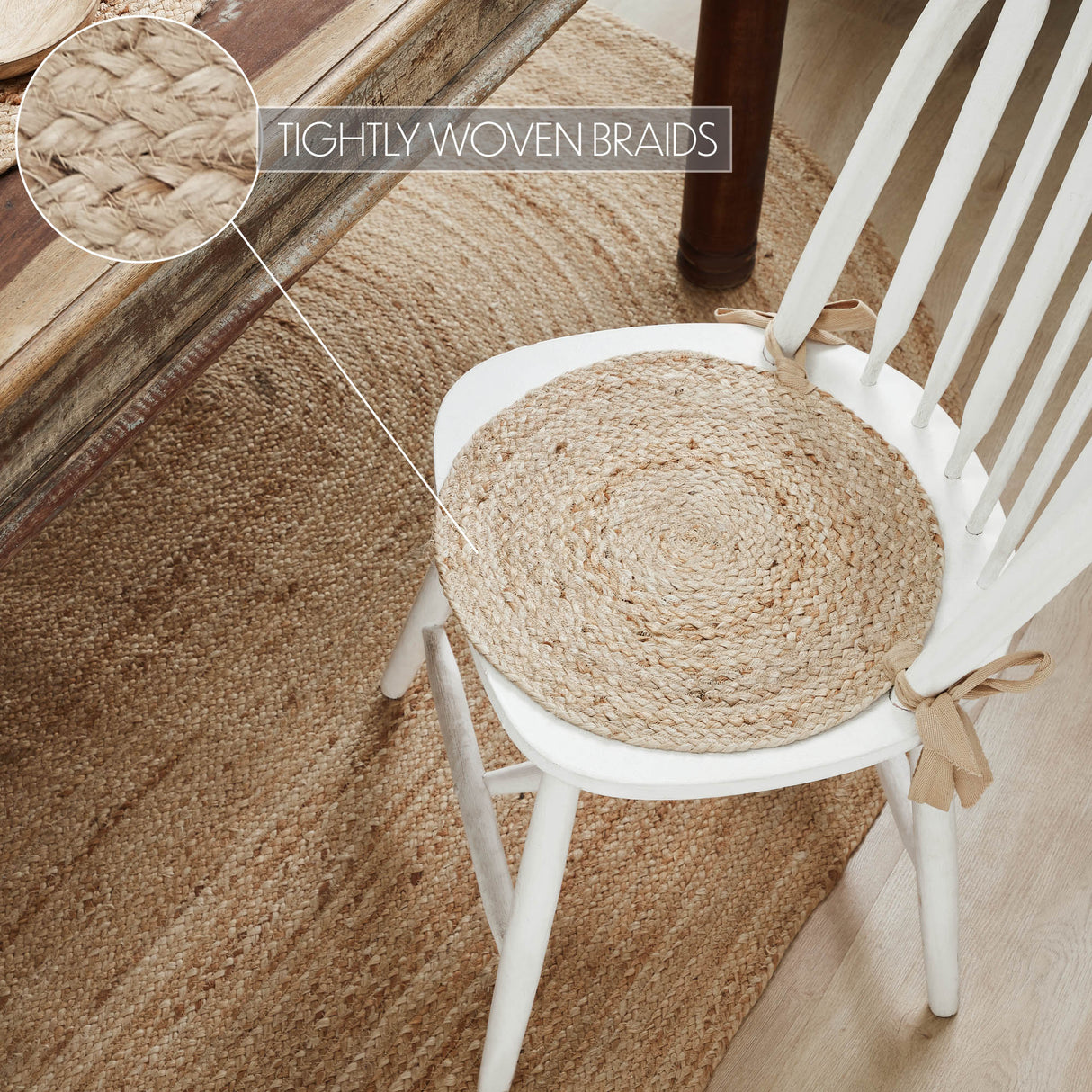 Natural Jute 15 Inch Chair Pad