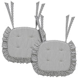Sawyer Mill Ticking Stripe 16.5x18 Inch Ruffled Chair Pad