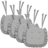 Sawyer Mill Ticking Stripe 16.5x18 Inch Ruffled Chair Pad