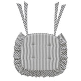 Sawyer Mill Ticking Stripe 16.5x18 Inch Ruffled Chair Pad