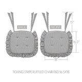 Sawyer Mill Ticking Stripe 16.5x18 Inch Ruffled Chair Pad