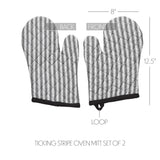 VHC Brands Sawyer Mill Black 4PC Set 2 Oven Mitts and 2 Pot Holders