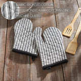 VHC Brands Sawyer Mill Black 4PC Set 2 Oven Mitts and 2 Pot Holders