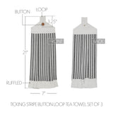 VHC Brands Sawyer Mill Black 7PC Set 2 Oven Mitts 2 Pot Holders and 3 Tea Towels