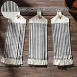 VHC Brands Sawyer Mill Black 7PC Set 2 Oven Mitts 2 Pot Holders and 3 Tea Towels