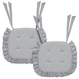 Sawyer Mill Ticking Stripe 16.5x18 Inch Ruffled Chair Pad