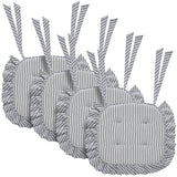 Sawyer Mill Ticking Stripe 16.5x18 Inch Ruffled Chair Pad