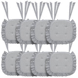 Sawyer Mill Ticking Stripe 16.5x18 Inch Ruffled Chair Pad
