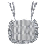 Sawyer Mill Ticking Stripe 16.5x18 Inch Ruffled Chair Pad