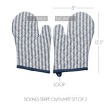 VHC Brands Sawyer Mill Blue 4PC Set 2 Oven Mitts and 2 Pot Holders