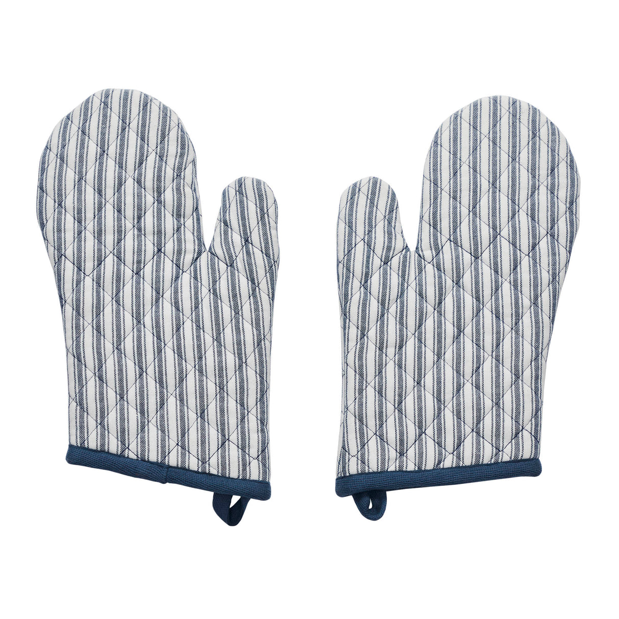 VHC Brands Sawyer Mill Blue 4PC Set 2 Oven Mitts and 2 Pot Holders