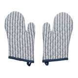 VHC Brands Sawyer Mill Blue 4PC Set 2 Oven Mitts and 2 Pot Holders
