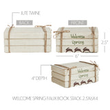 Welcome Spring Faux Book Stack 2.5x6x4