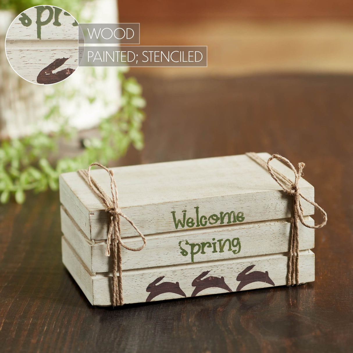Welcome Spring Faux Book Stack 2.5x6x4