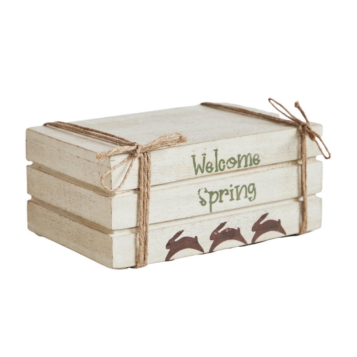 Welcome Spring Faux Book Stack 2.5x6x4
