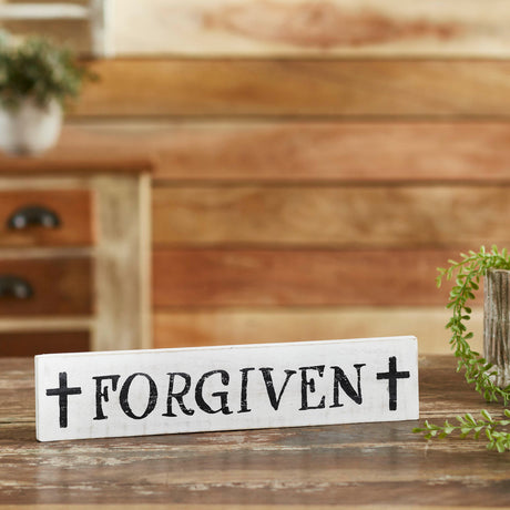 84986-Forgiven-with-Crosses-Wooden-Sign-3x14-image-1