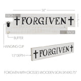 84986-Forgiven-with-Crosses-Wooden-Sign-3x14-image-7