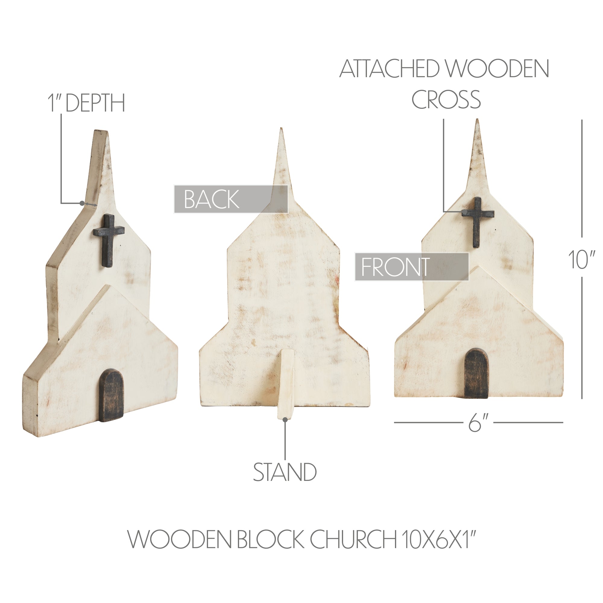 Wooden Block Church 10x6x1 – VHC Brands Home Decor
