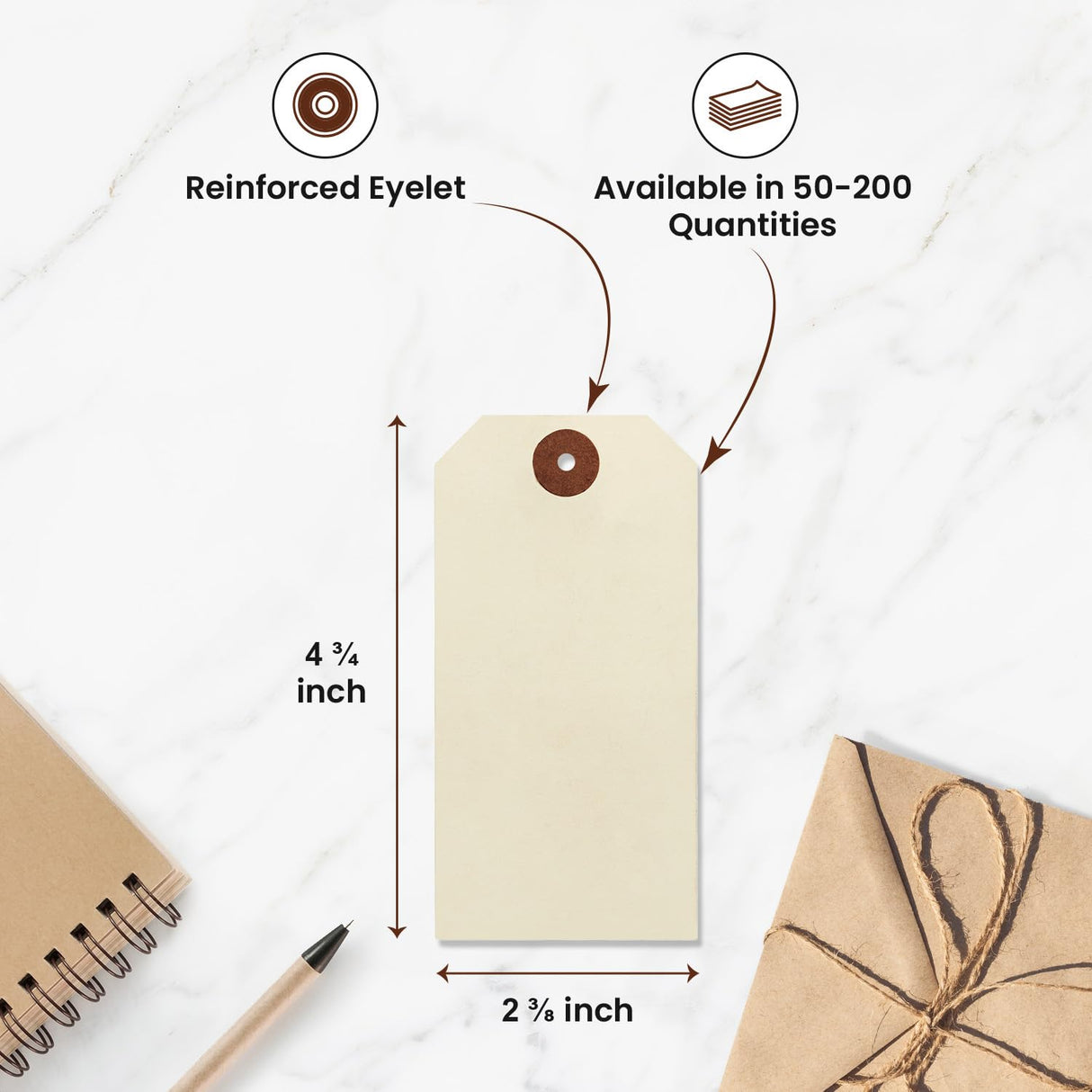9pt Creme Manila Tag Set of 100 Size #5
