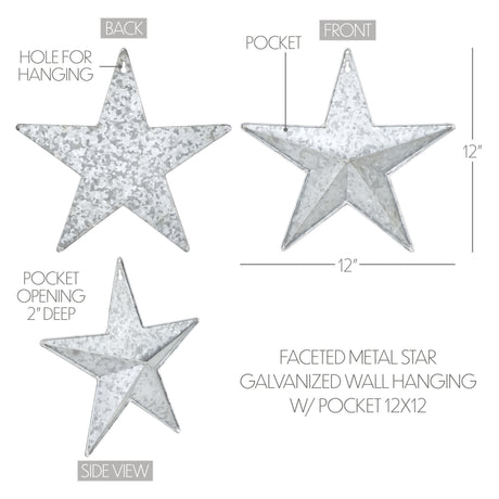 85054-Faceted-Metal-Star-Galvanized-Wall-Hanging-w/-Pocket-12x12-image-1