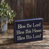 85065-Bless-The-Lord-Blue-Wooden-Sign-6x8x1.5-image-1