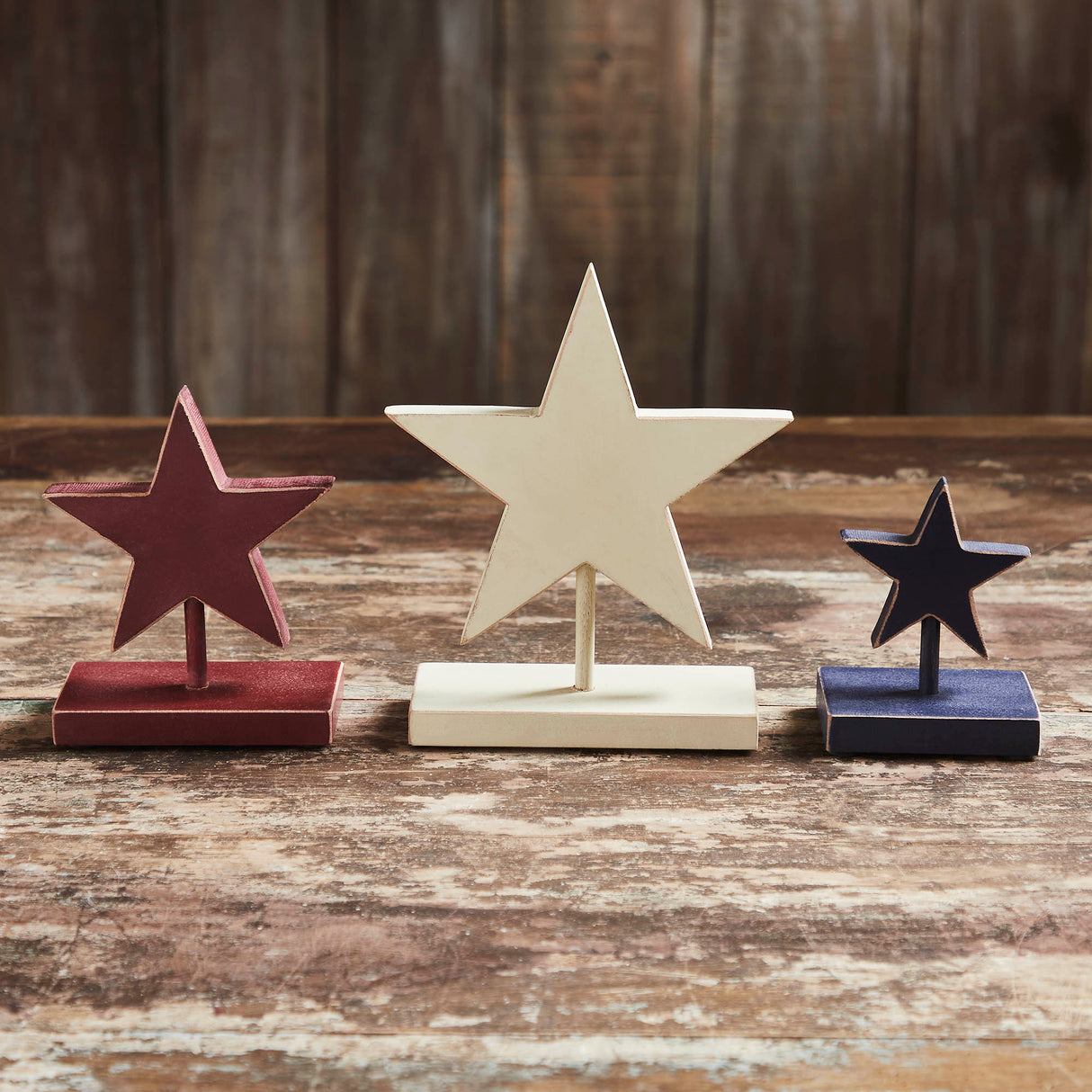 85075-RWB-Hanging-Wooden-Stars-w/-Display-Base-Set-of-3-image-2