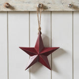 Wooden Star Ornament Red 8x8x1.5