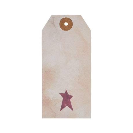 85082-Primitive-Star-Tea-Stained-Paper-Tag-Burgundy-4.75x2.25-w/-Twine-Set-of-50-image-2