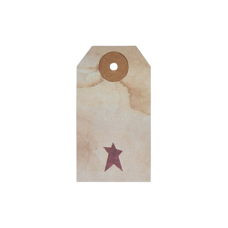 85088-Primitive-Star-Tea-Stained-Paper-Tag-Burgundy-2.75x1.5-w/-Twine-Set-of-50-image-2