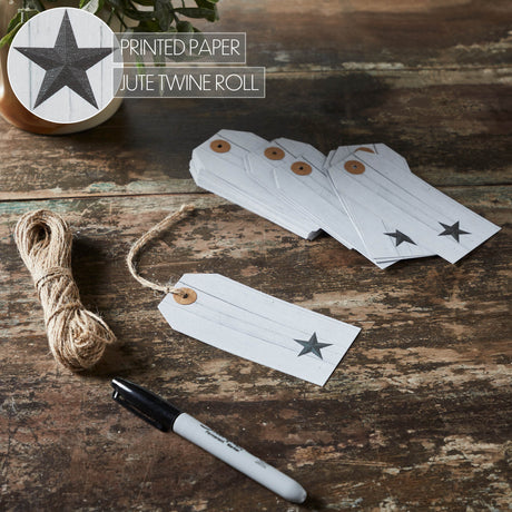 85090-Faceted-Barn-Star-Barnwood-Paper-Tag-Charcoal-4.75x2.25-w/-Twine-Set-of-50-image-5