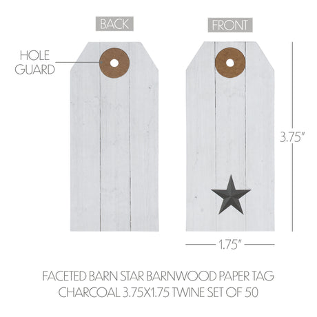 85092-Faceted-Barn-Star-Barnwood-Paper-Tag-Charcoal-3.75x1.75-w/-Twine-Set-of-50-image-4