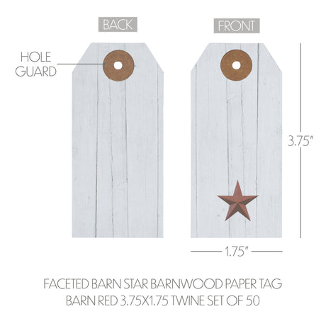 85093-Faceted-Barn-Star-Barnwood-Paper-Tag-Barn-Red-3.75x1.75-w/-Twine-Set-of-50-image-3