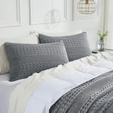 100% Cotton Waffle Weave Pillow Cover, Lightweight & Breathable Woven Sham
