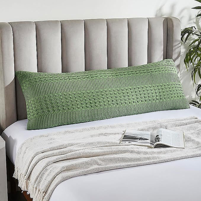 100% Cotton Waffle Weave Pillow Cover, Lightweight & Breathable Woven Sham