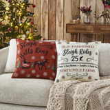 Sleigh Ride Pillow Cover Set of 2 18Lx18W