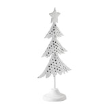 Christmas Tree Antique White Metal Figurine 11.25x5.75x2.75