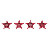 Tealight Holder Star Barn Red Set of 4 1.5x5x5