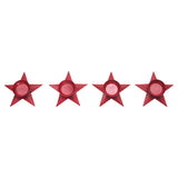 Tealight Holder Star Barn Red Set of 4 1.5x5x5