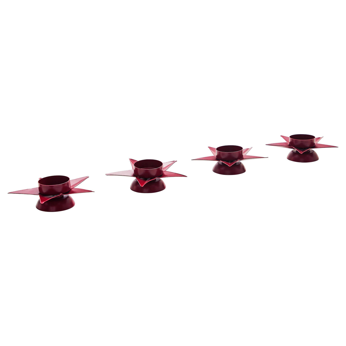 Tealight Holder Star Burgundy Set of 4 1.5x5x5
