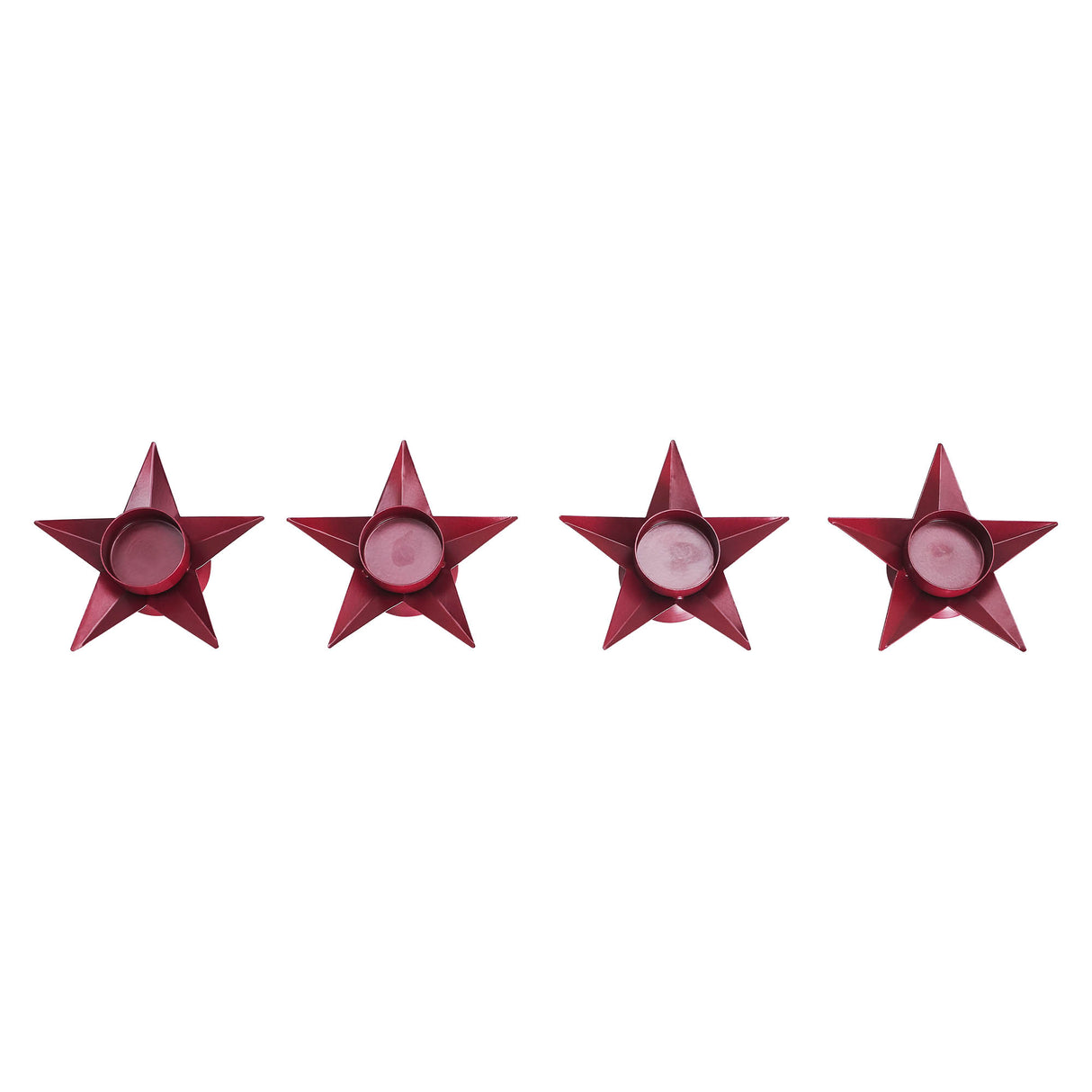 Tealight Holder Star Burgundy Set of 4 1.5x5x5