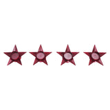 Tealight Holder Star Burgundy Set of 4 1.5x5x5