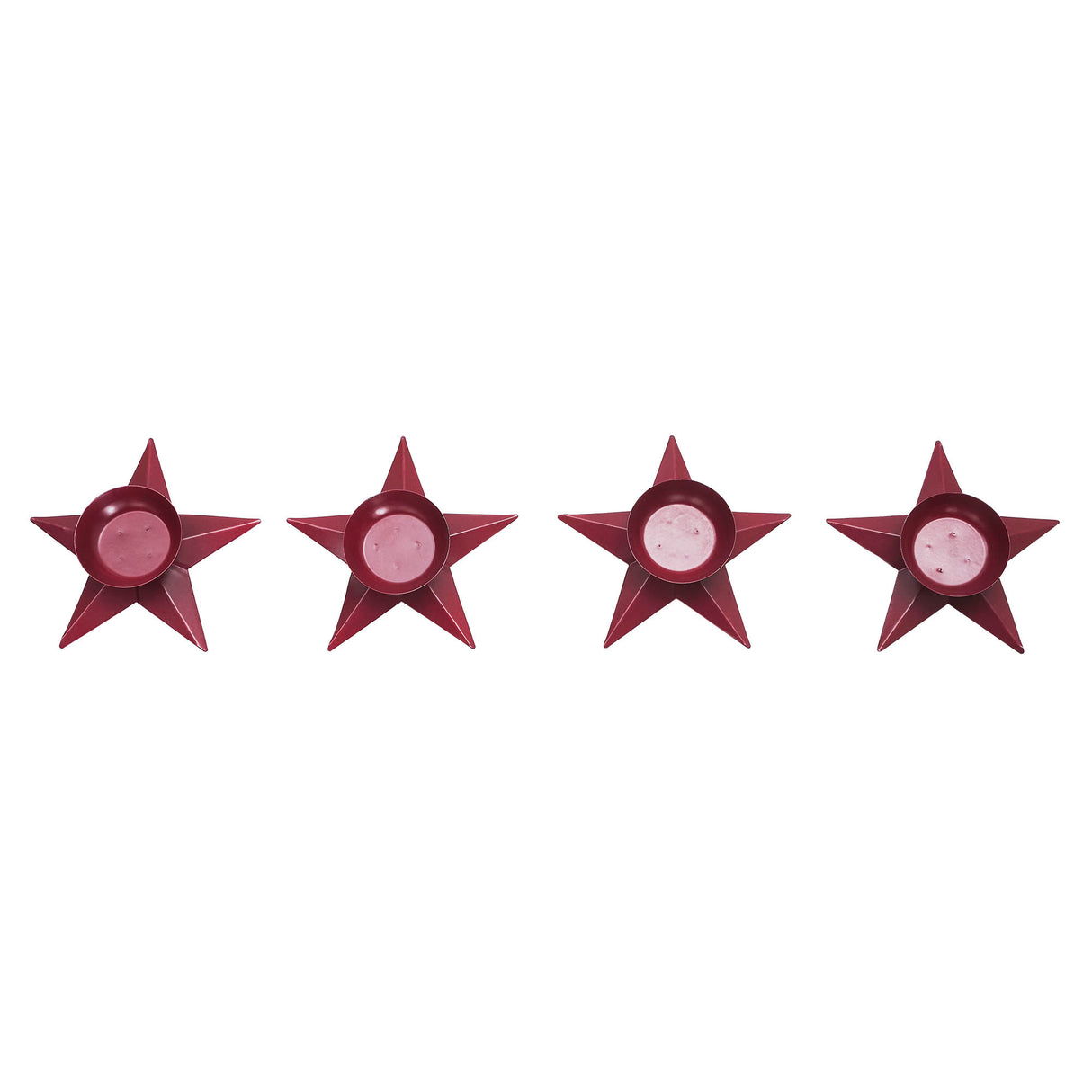 Tealight Holder Star Burgundy Set of 4 1.5x5x5